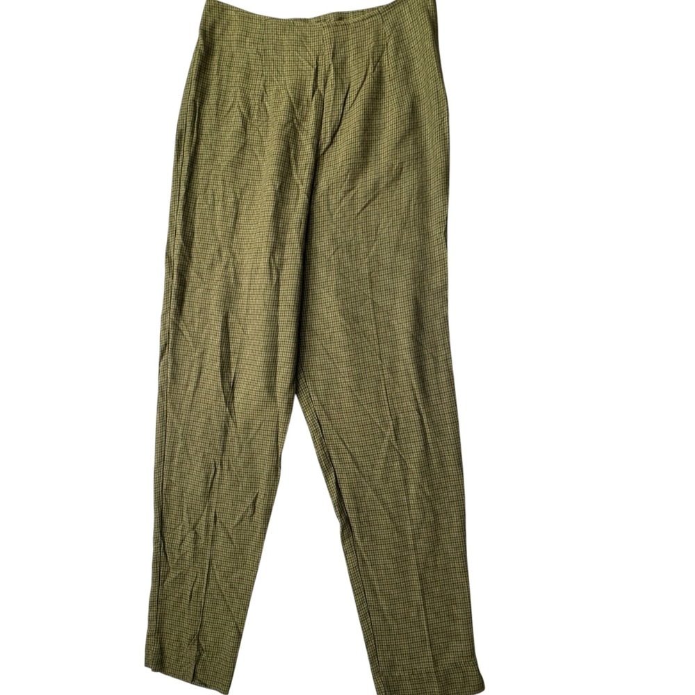 Calvin Klein Sport Houndstooth Pants Womens 8 Olive Green High Waist NWT VTG 90s